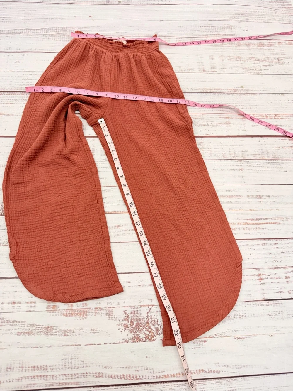 Marine Layer Women’s Size Small Corinne Rust Cotton Wide Leg Pants